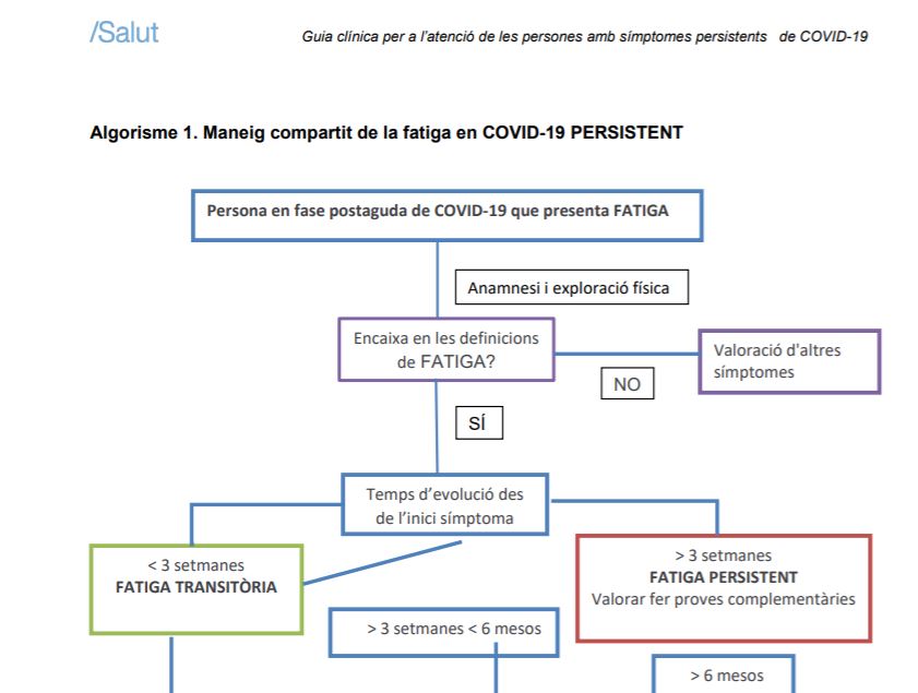 Flowchart in Catalan health department long Covid clinical guideline
